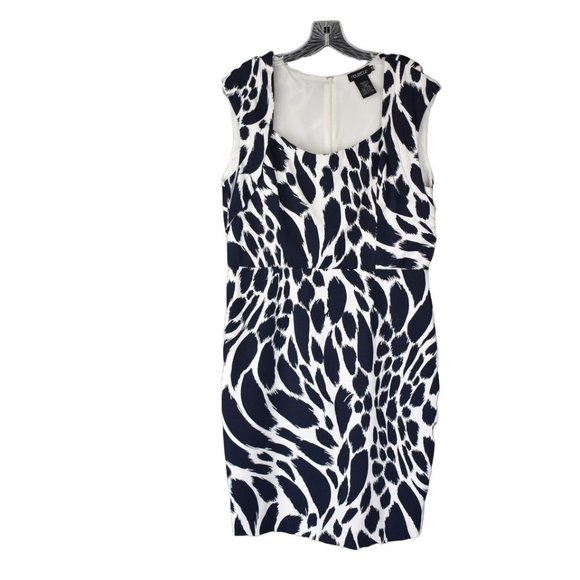 Women's Roulette Blue White Pattern Pencil Dress 12 - Picture 1 of 5